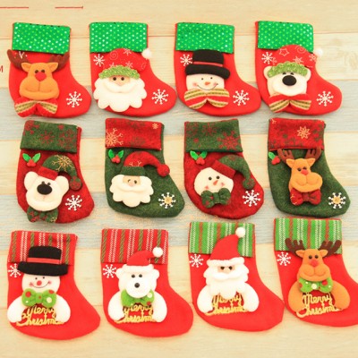 christmas hot selling ornament cute reindeer christmas sock stocking